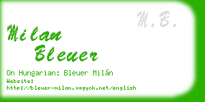 milan bleuer business card