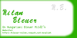 milan bleuer business card